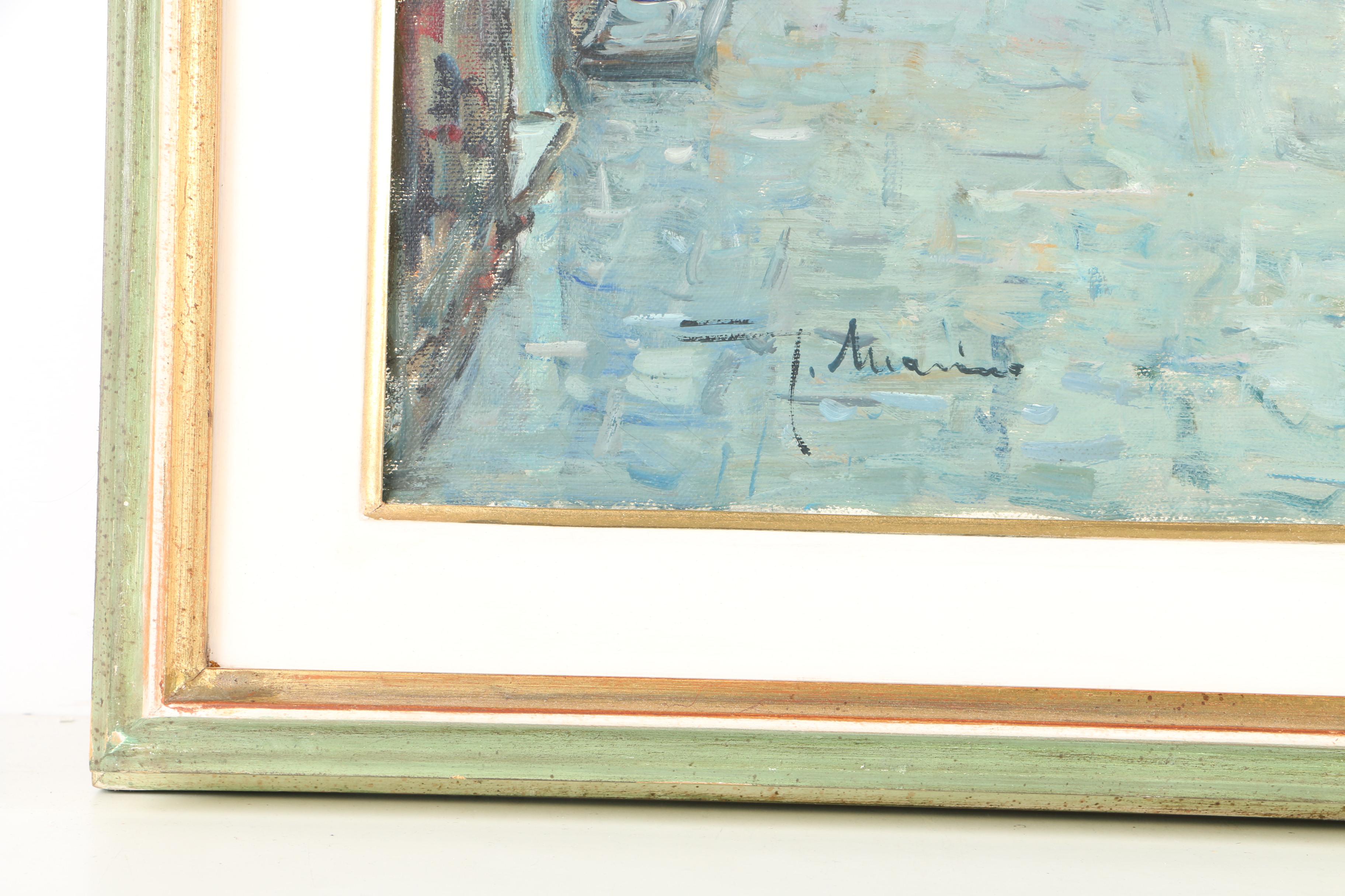 Oil Painting on Canvas Canal Scene