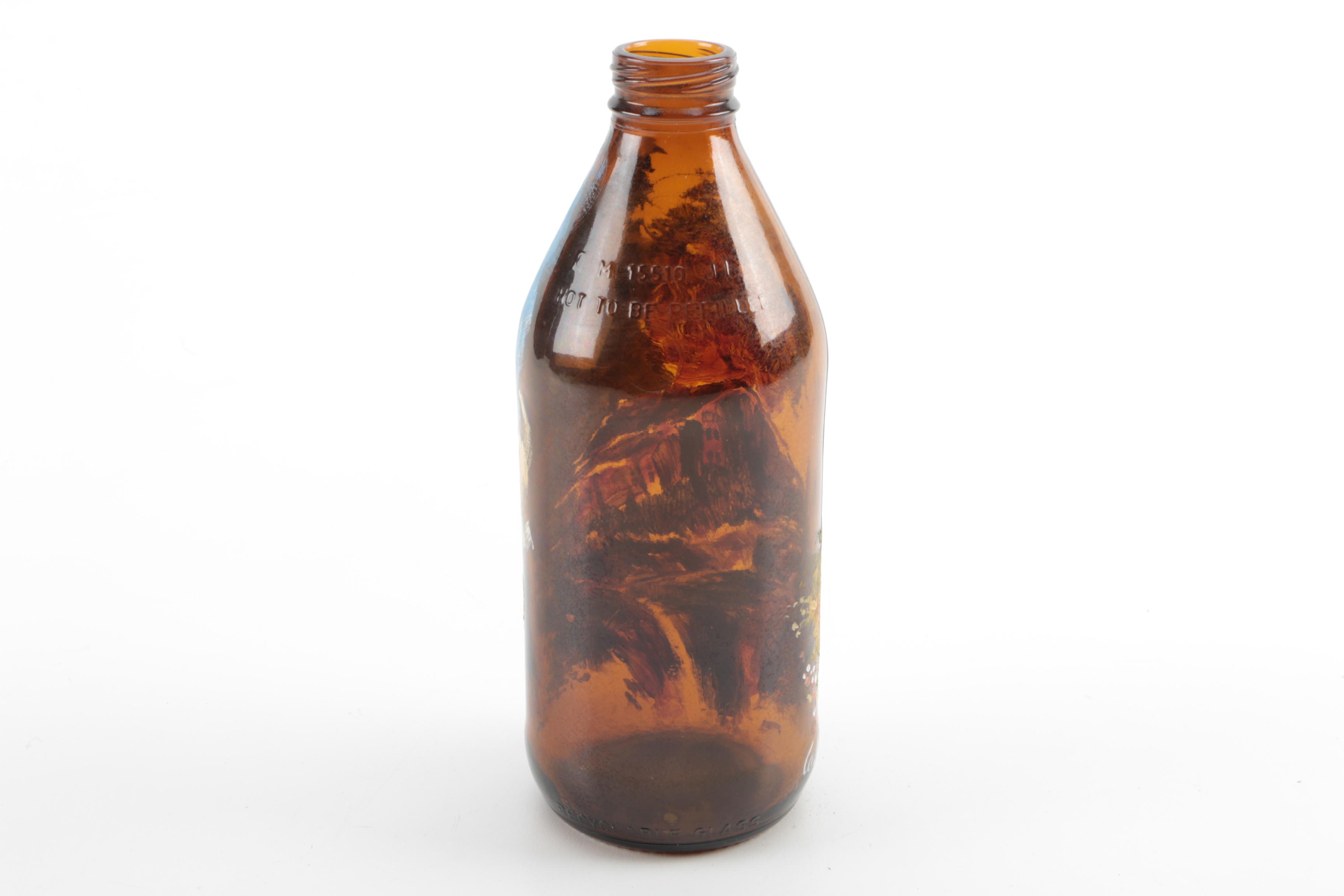 Vintage Hand Painted Glass Bottle