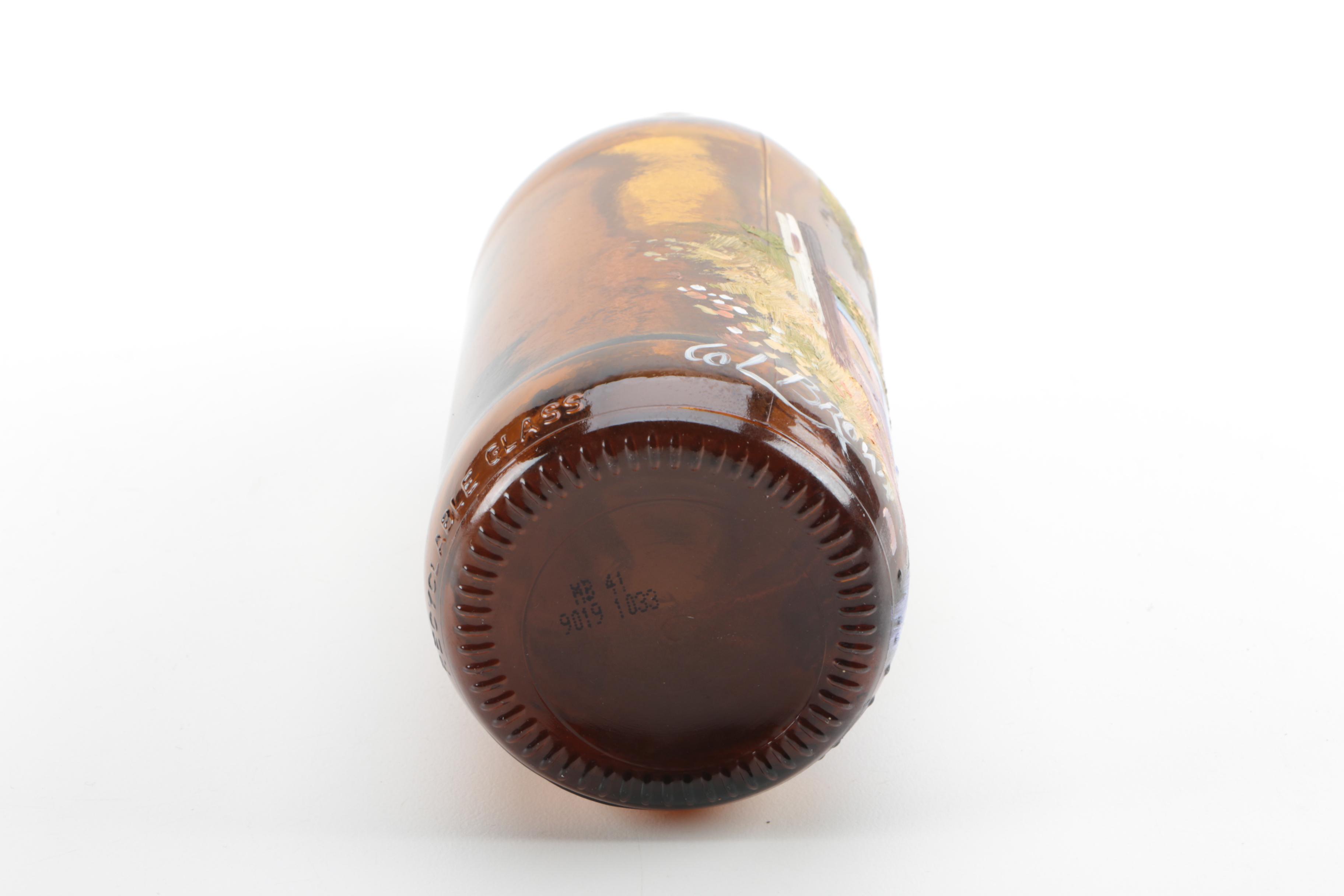 Vintage Hand Painted Glass Bottle