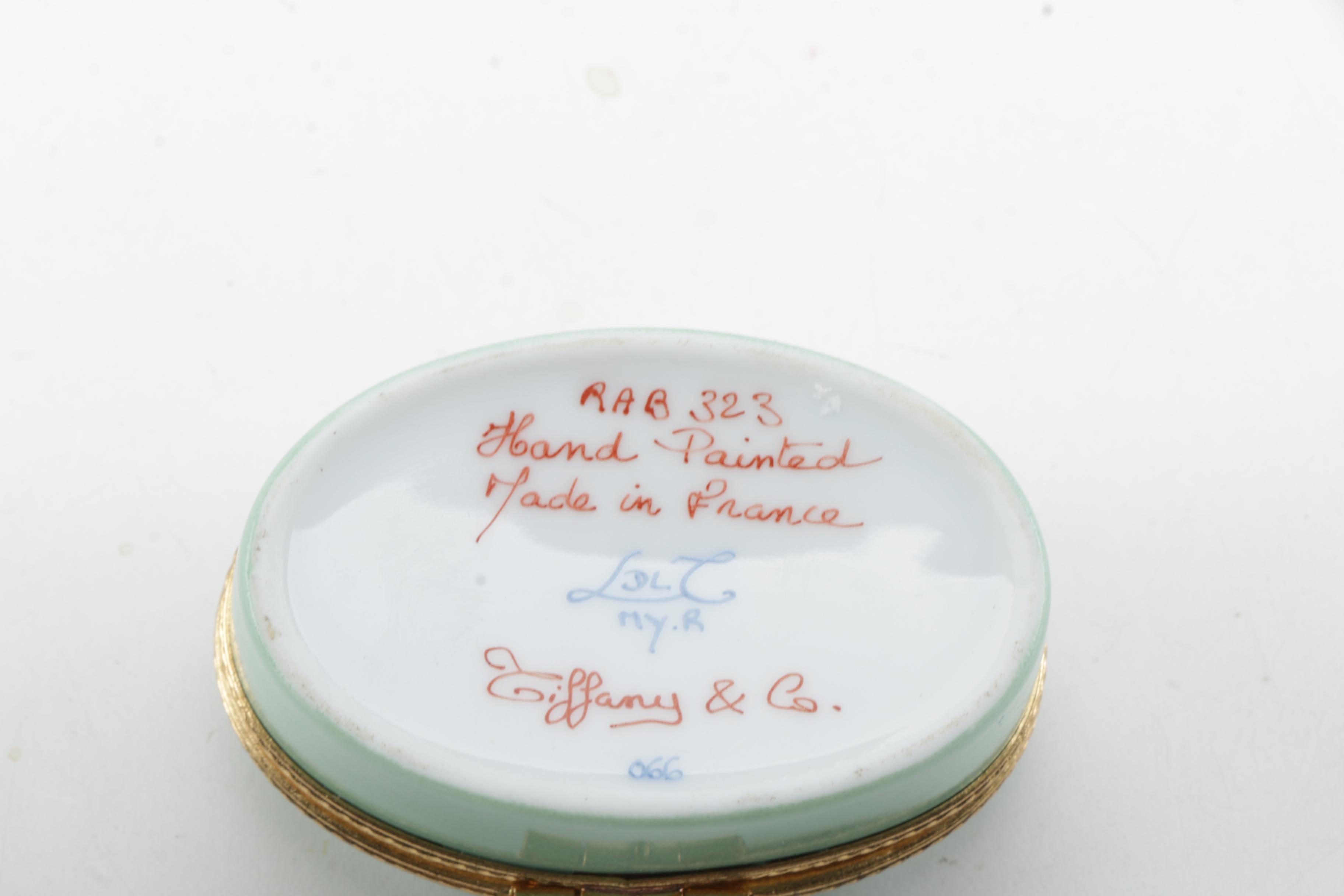 Limoges for Tiffany & Co Handpainted Porcelain Trinket Box With Jewelry