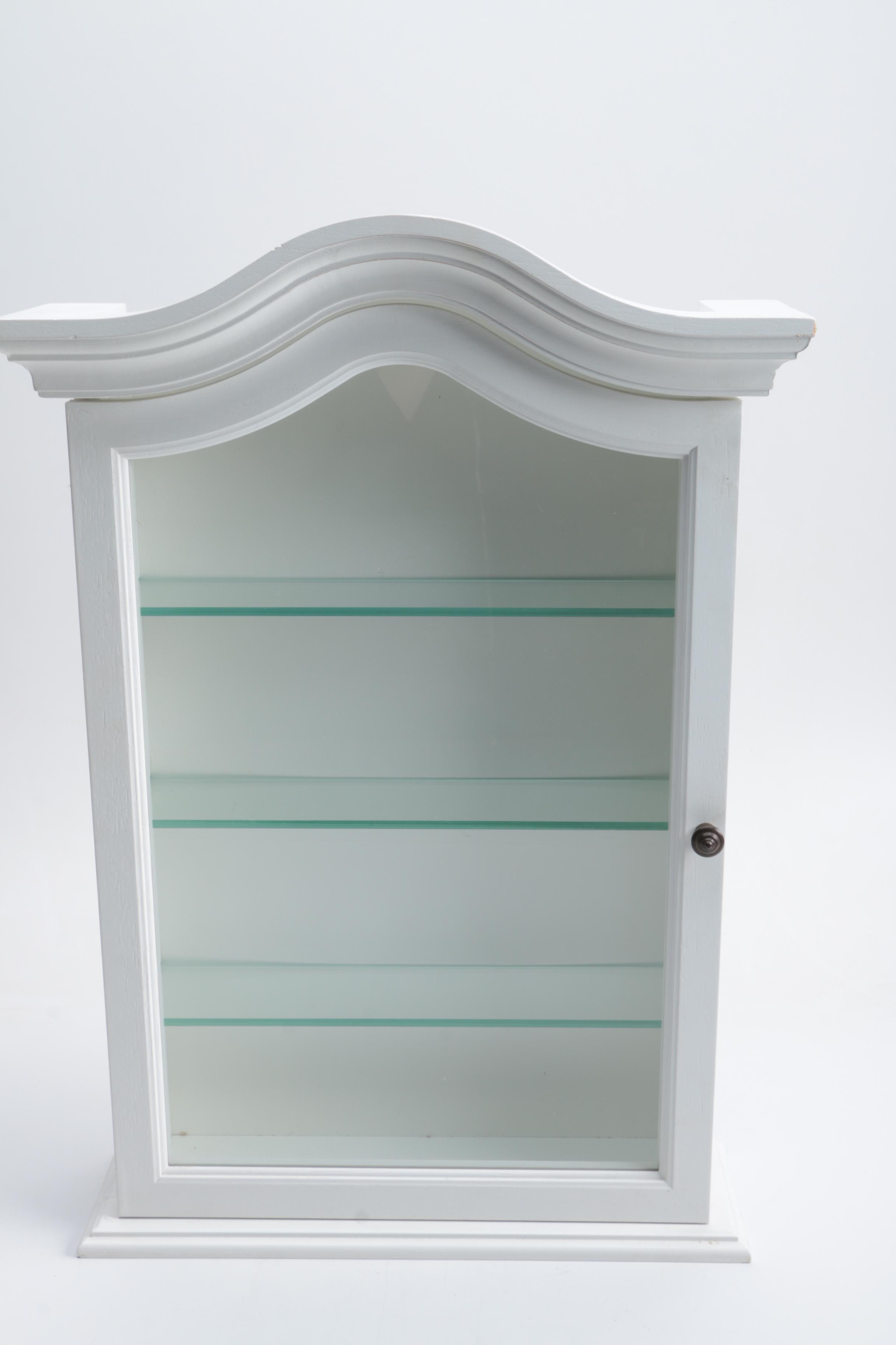 White Wood Curio Cabinet