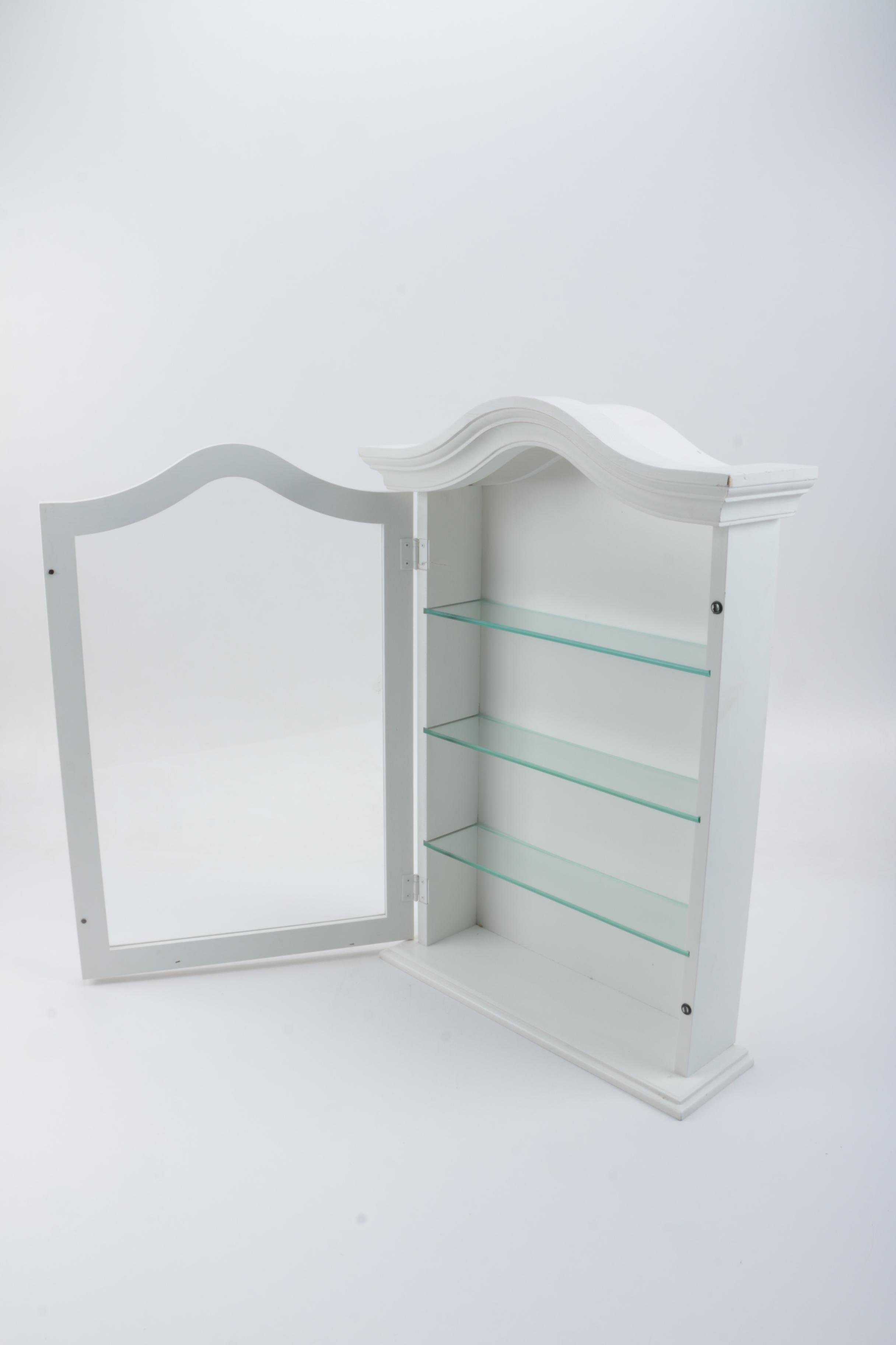 White Wood Curio Cabinet