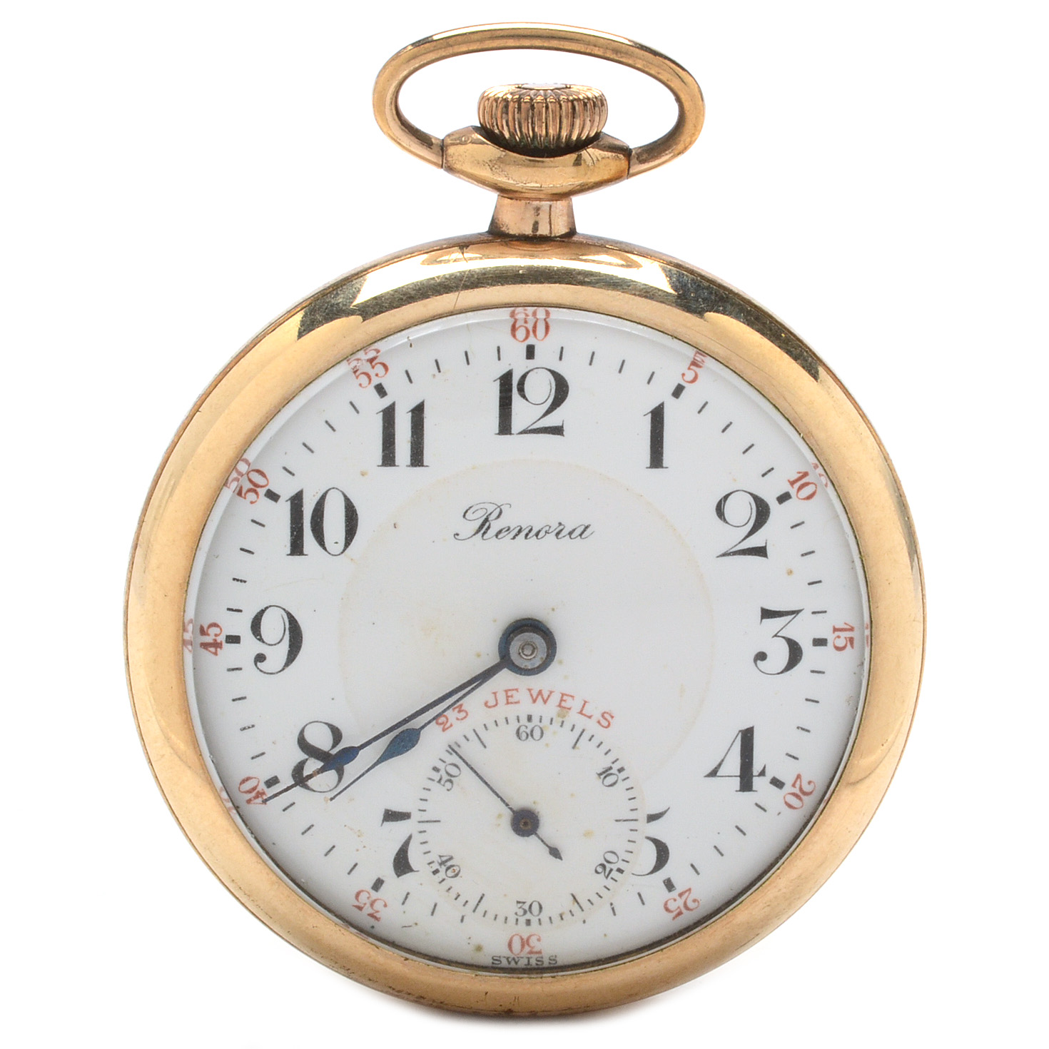 Renora Swiss Open-Face Pocket Watch