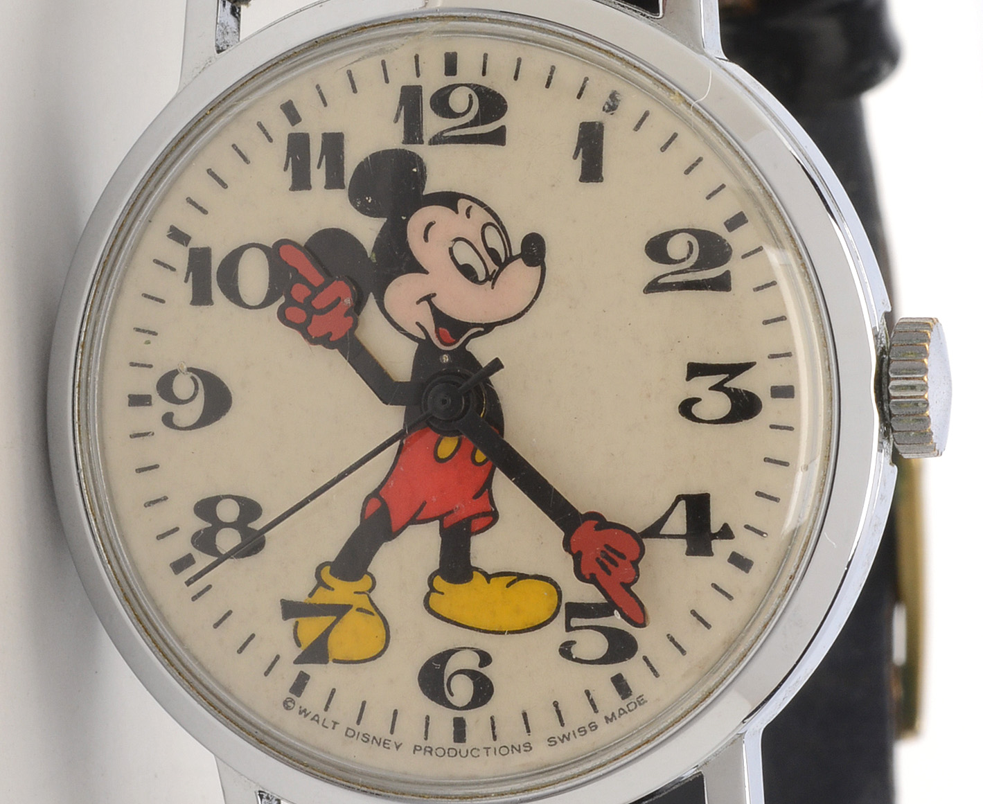 Vintage Silver Tone Mickey Mouse Watch