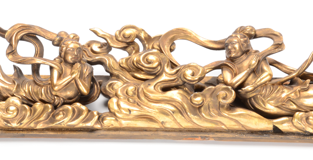 Antique Japanese Carved Wood Ranma Transom