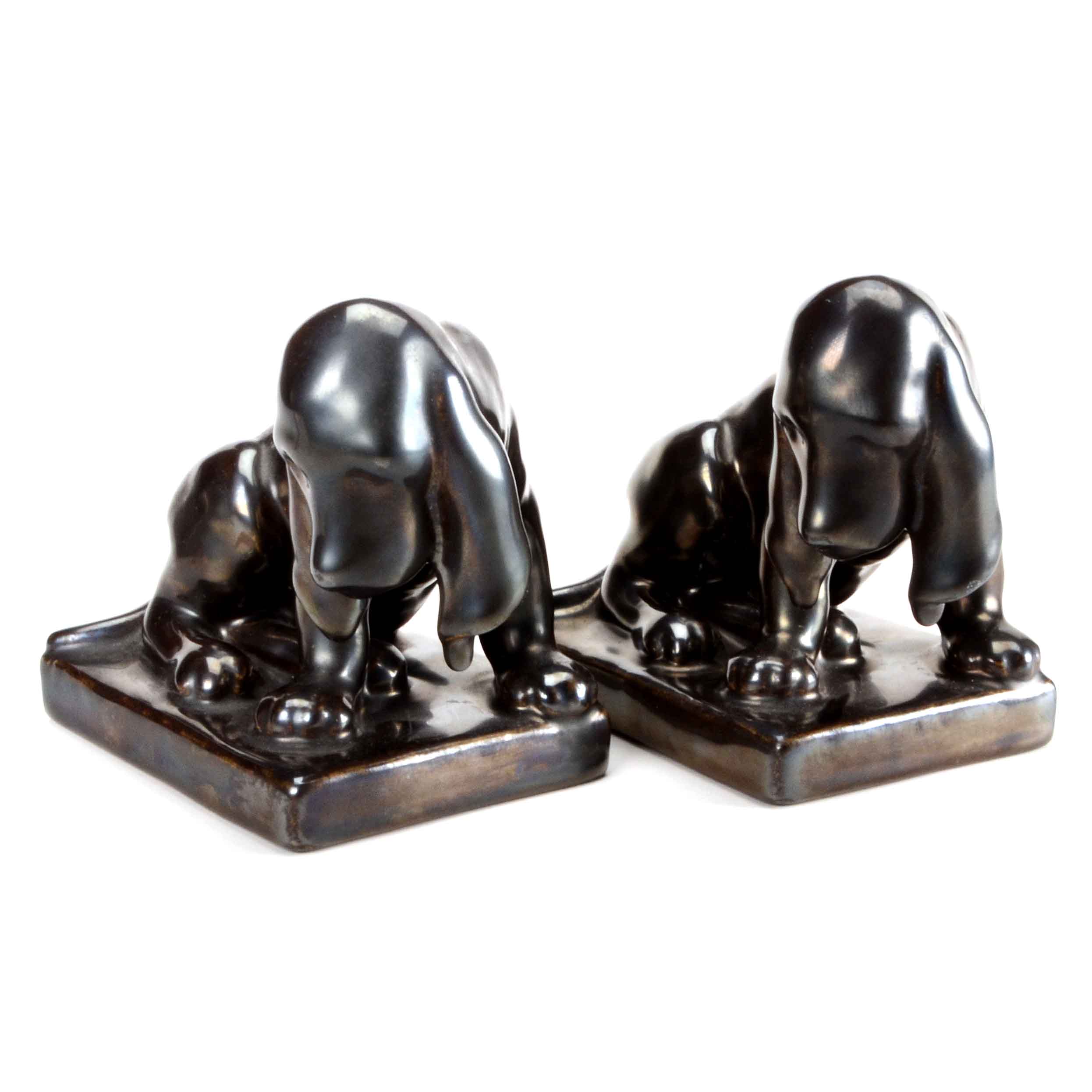 1933 Vintage Rookwood Basset Hound Bookends