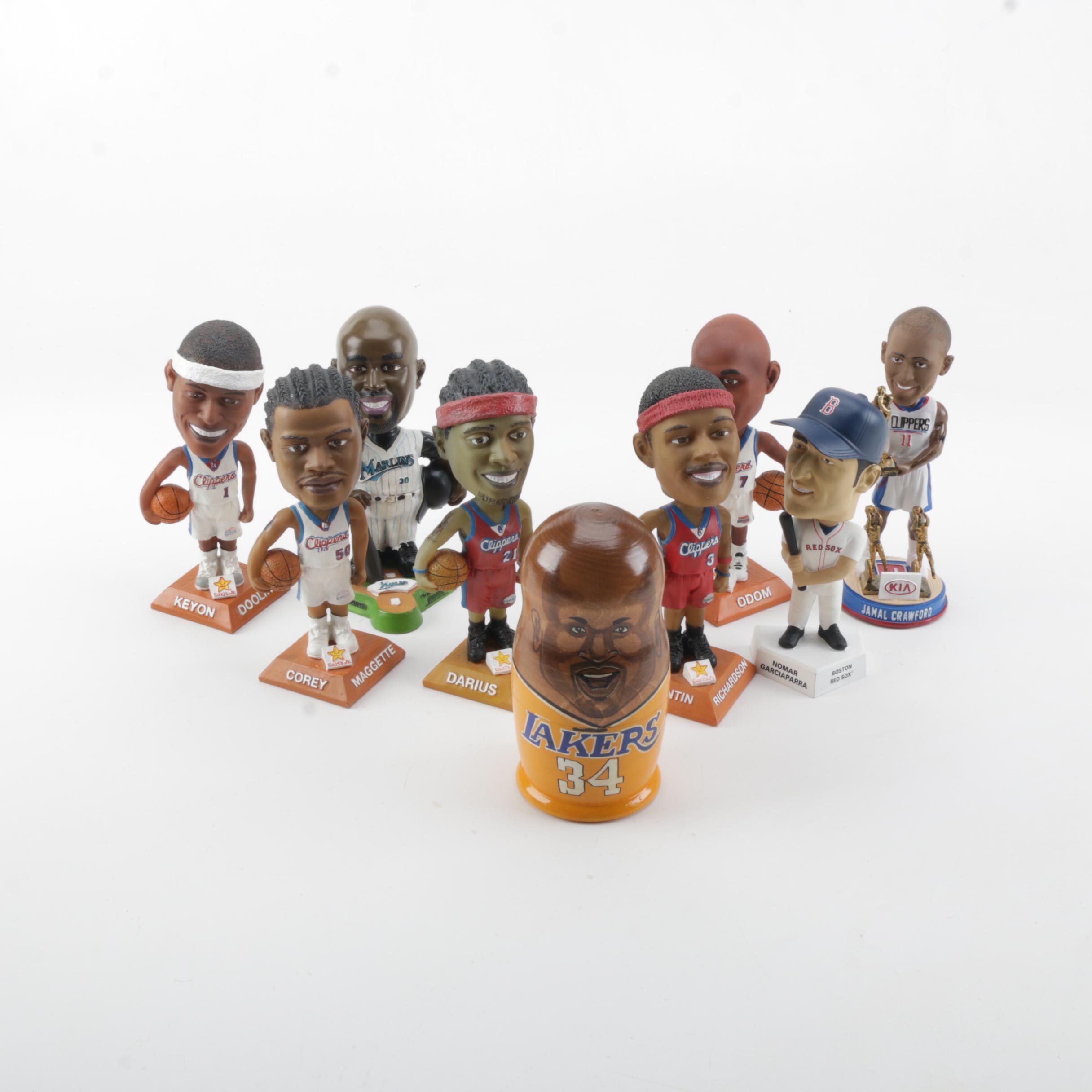NBA Bobbleheads and LA Lakers Matryoshka Doll