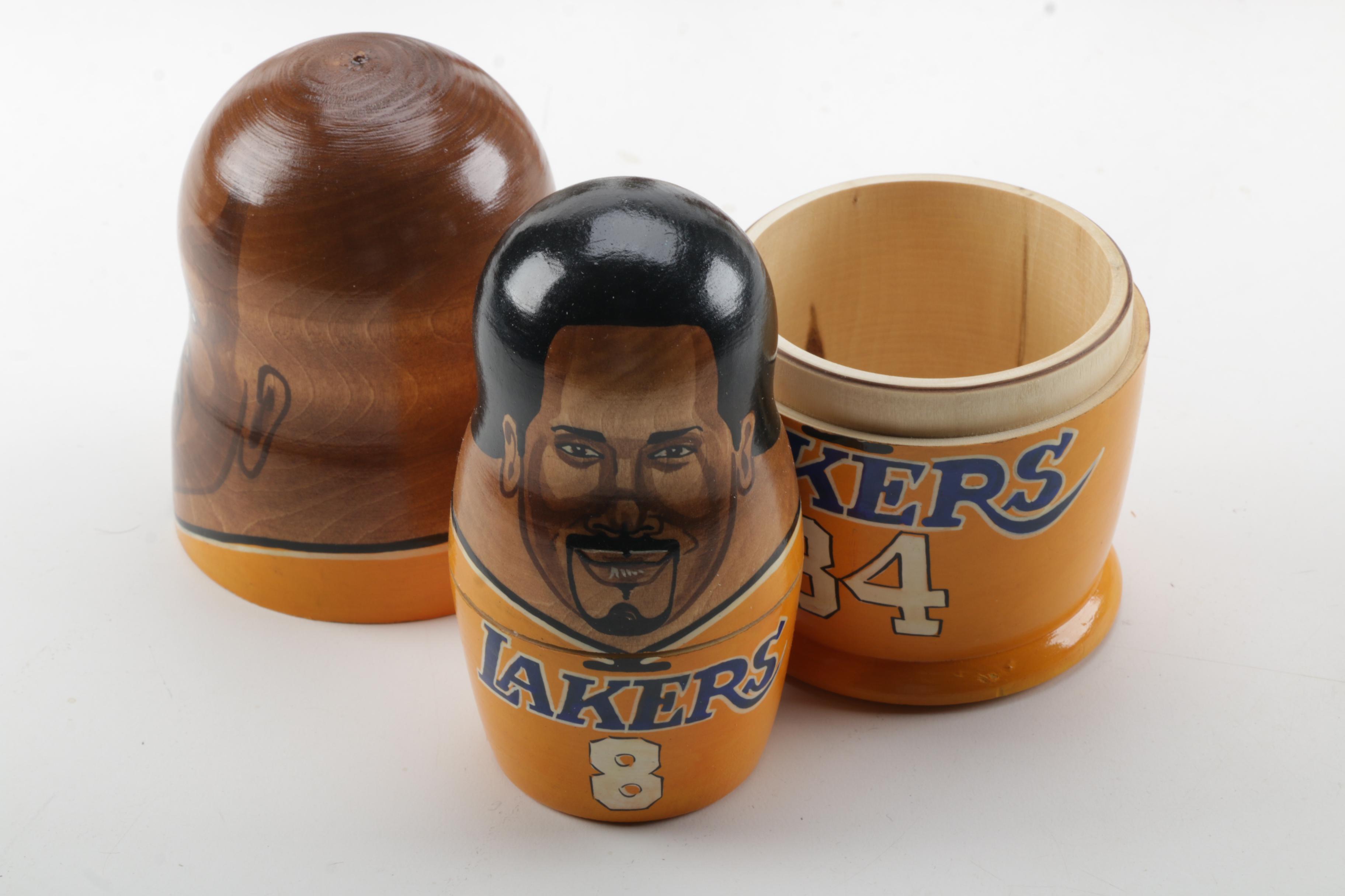 NBA Bobbleheads and LA Lakers Matryoshka Doll