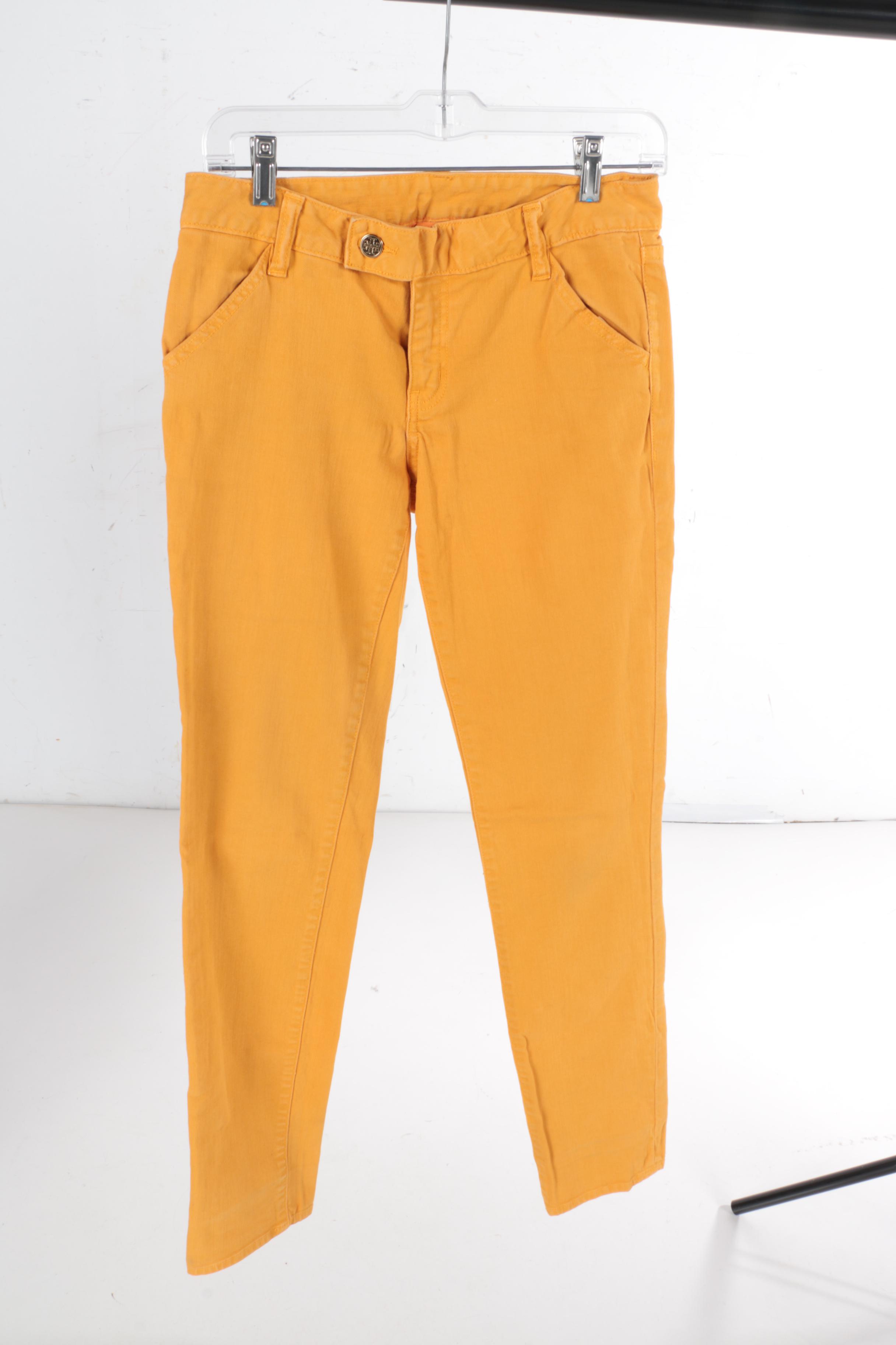 Women's Tory Burch Yellow and White Pants