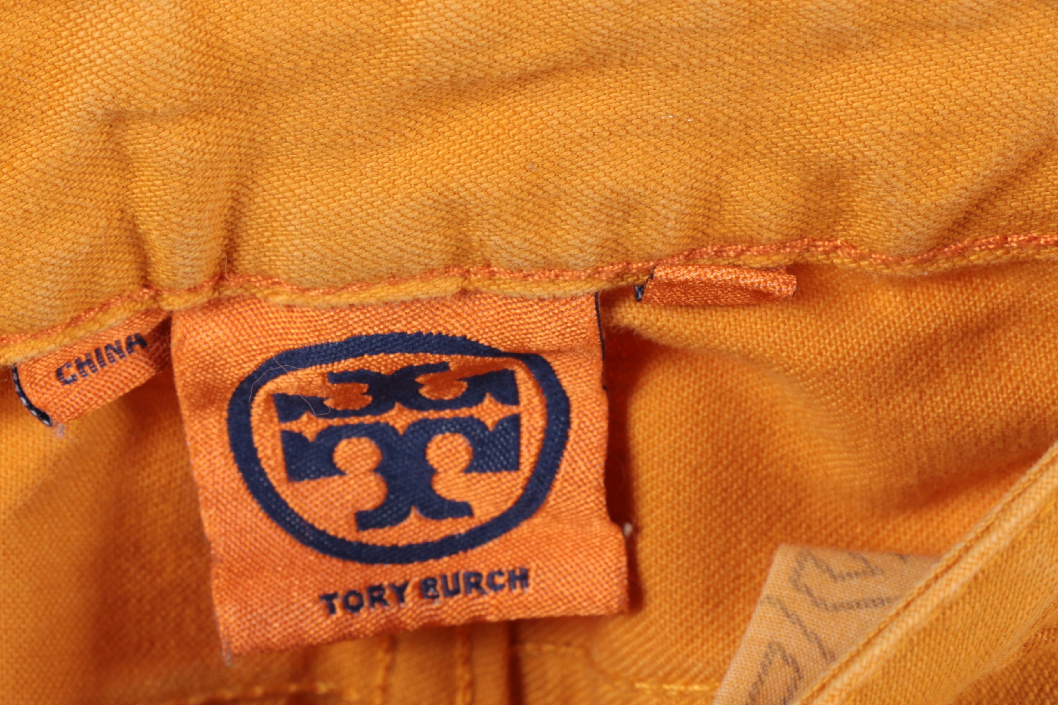 Women's Tory Burch Yellow and White Pants