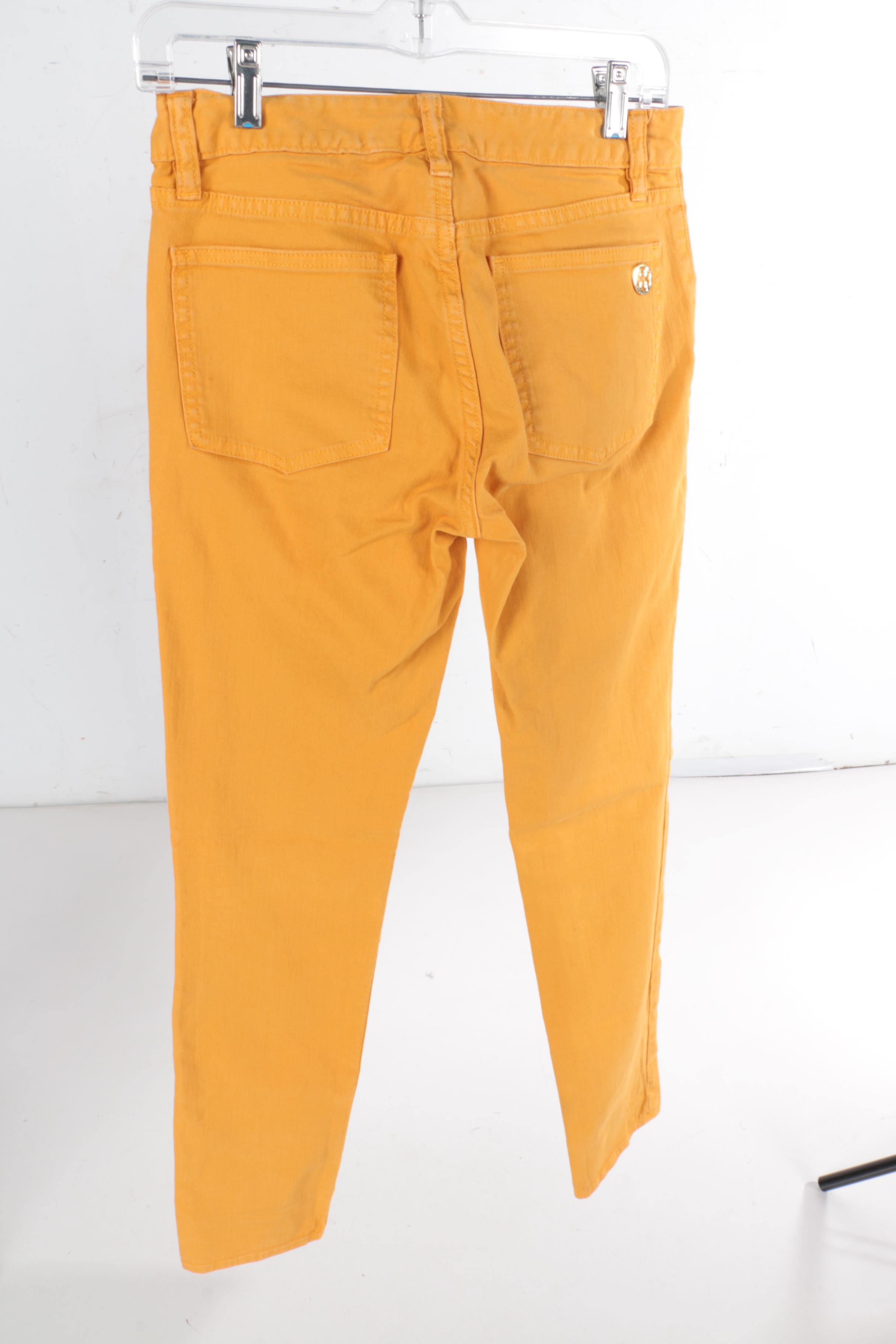 Women's Tory Burch Yellow and White Pants