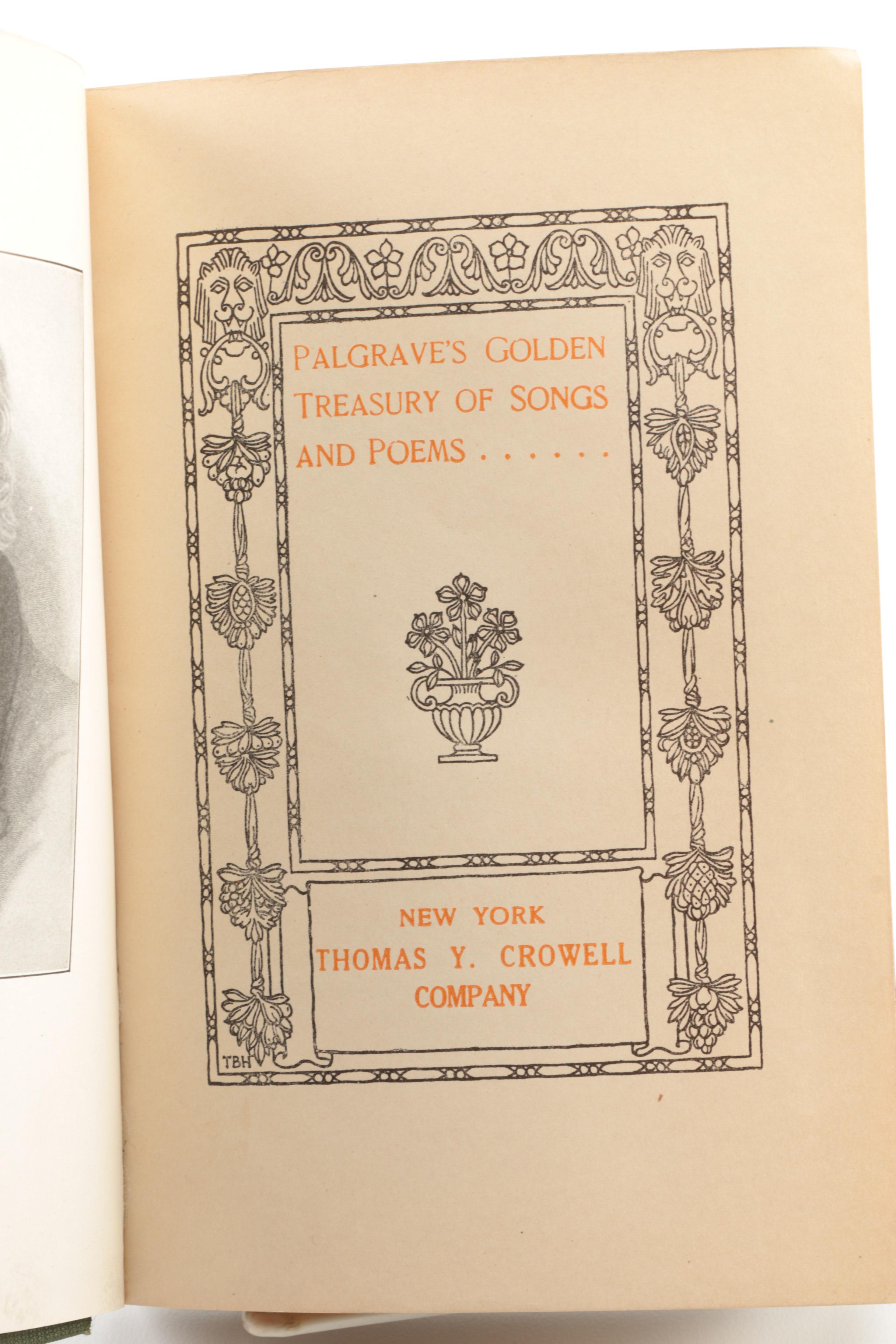 1890s Poetical Works featuring John Keats and Henry Wadsworth Longfellow