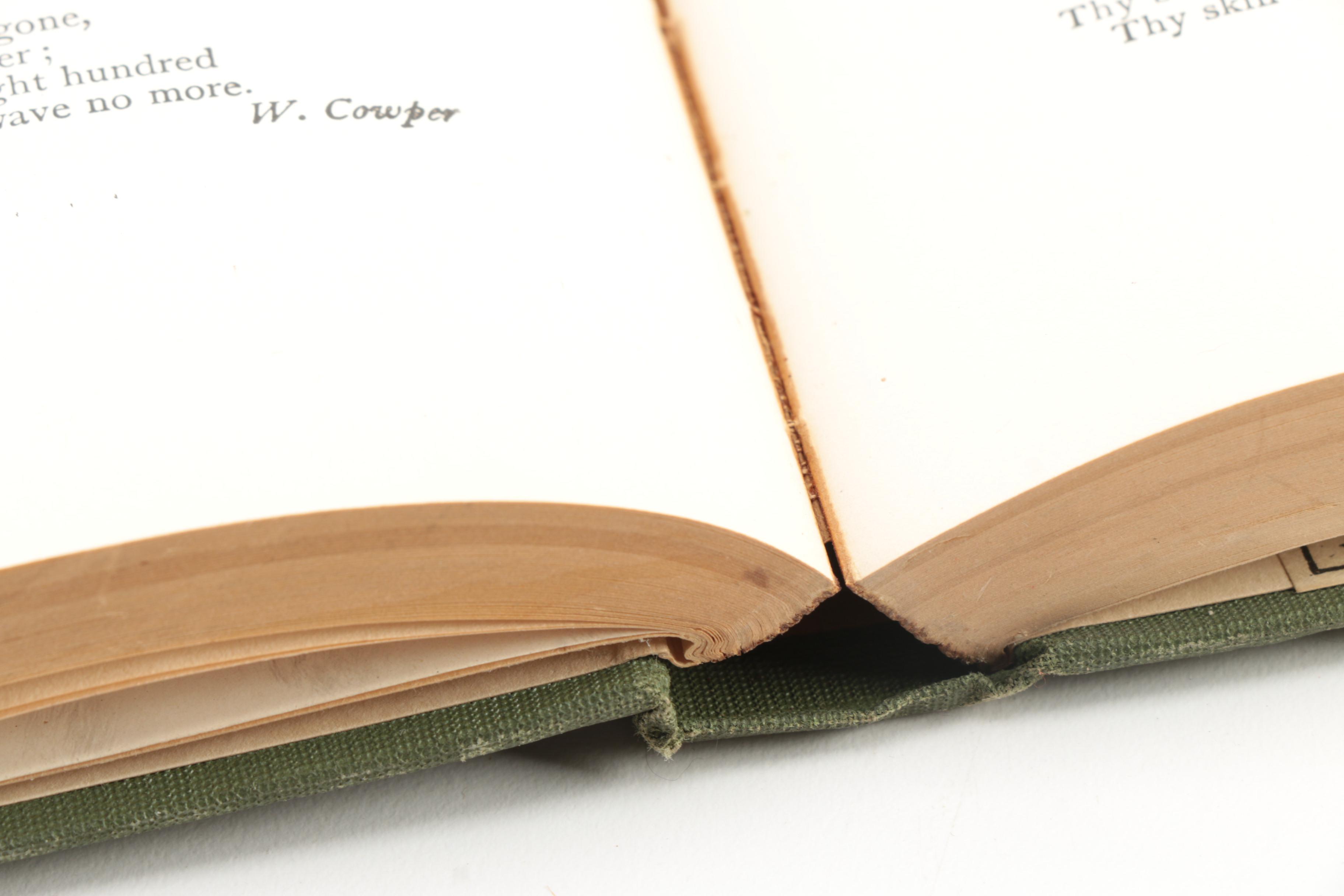 1890s Poetical Works featuring John Keats and Henry Wadsworth Longfellow