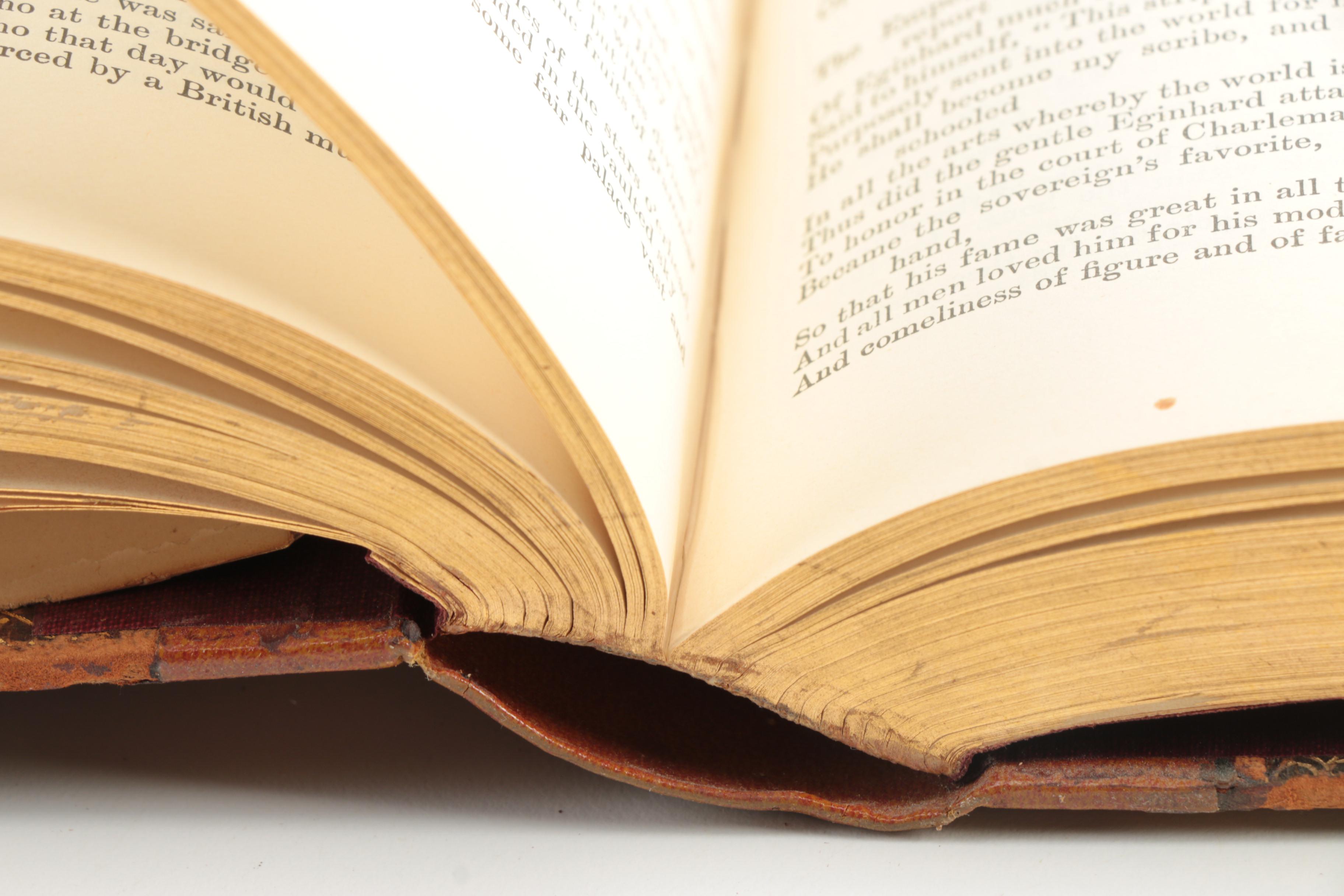 1890s Poetical Works featuring John Keats and Henry Wadsworth Longfellow