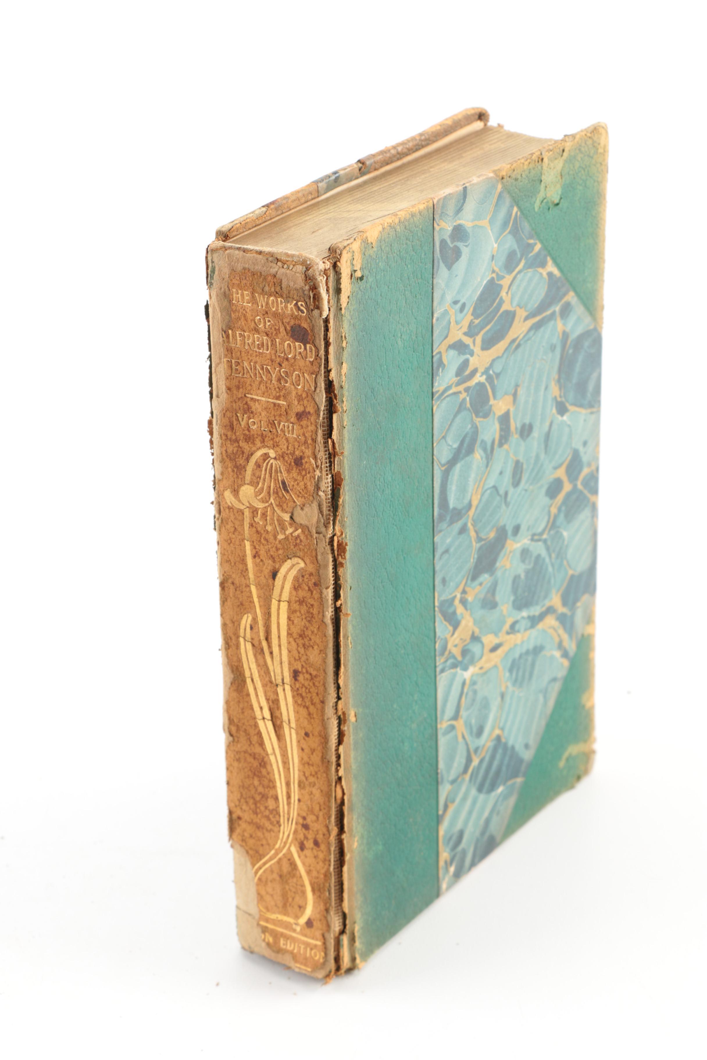 1890s Poetical Works featuring John Keats and Henry Wadsworth Longfellow