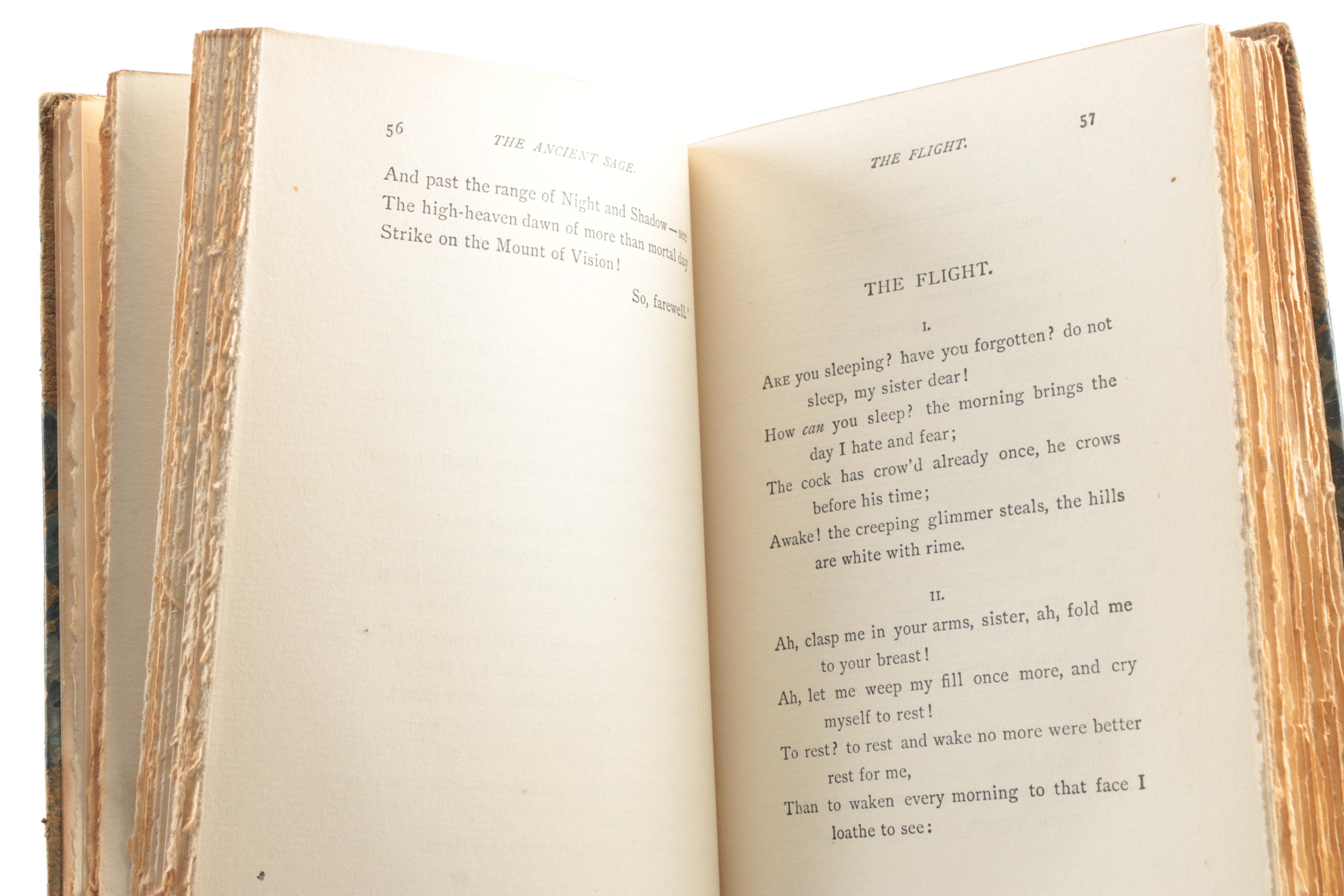 1890s Poetical Works featuring John Keats and Henry Wadsworth Longfellow