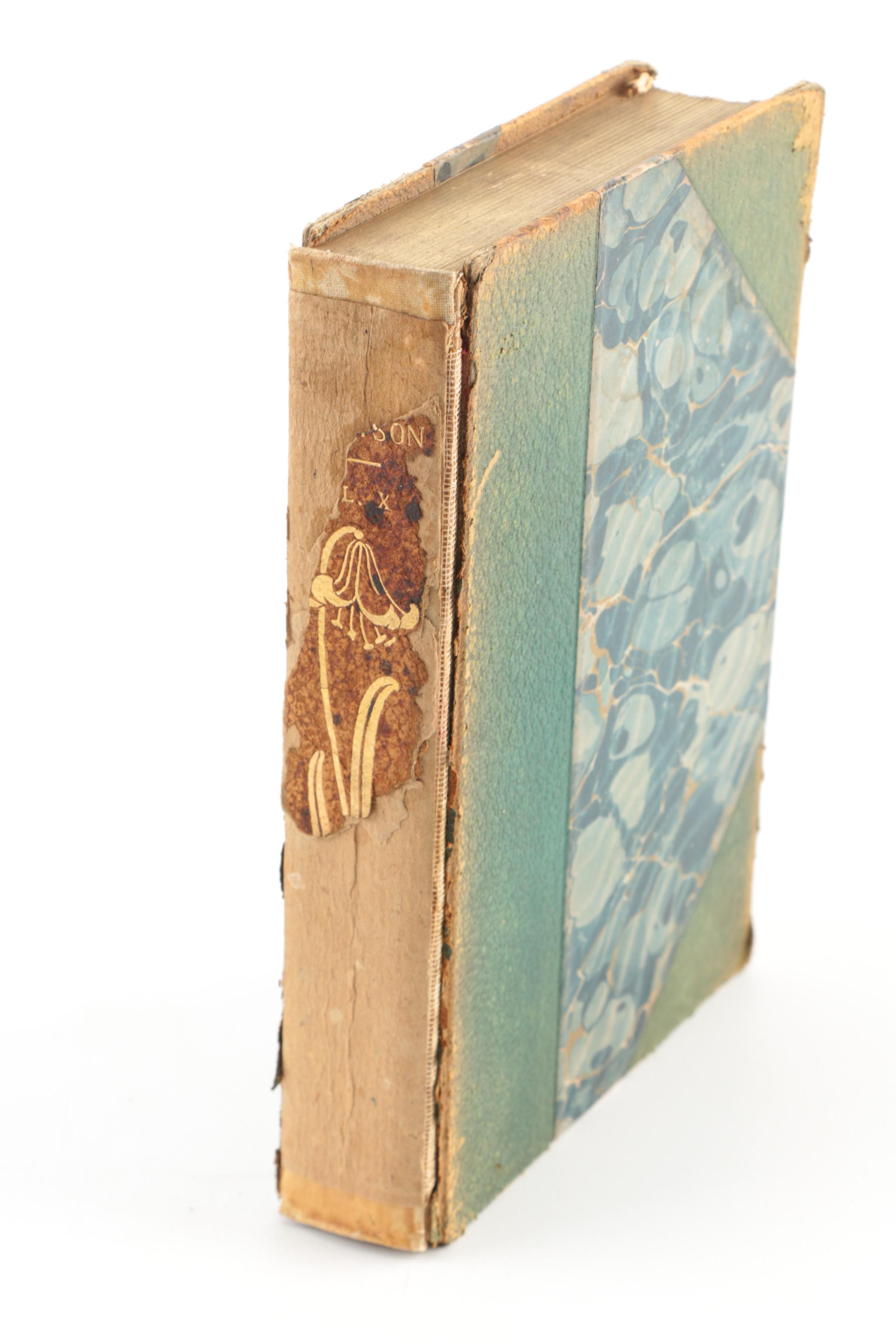 1890s Poetical Works featuring John Keats and Henry Wadsworth Longfellow