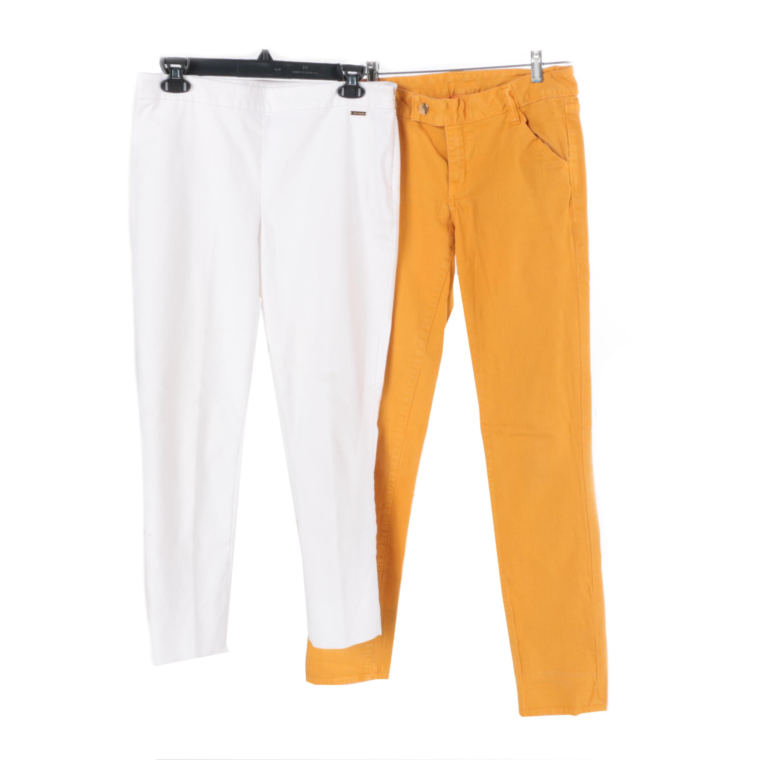 Women's Tory Burch Yellow and White Pants