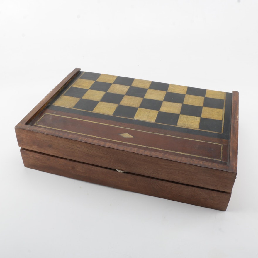 Wood Chess and Bckgammon Set