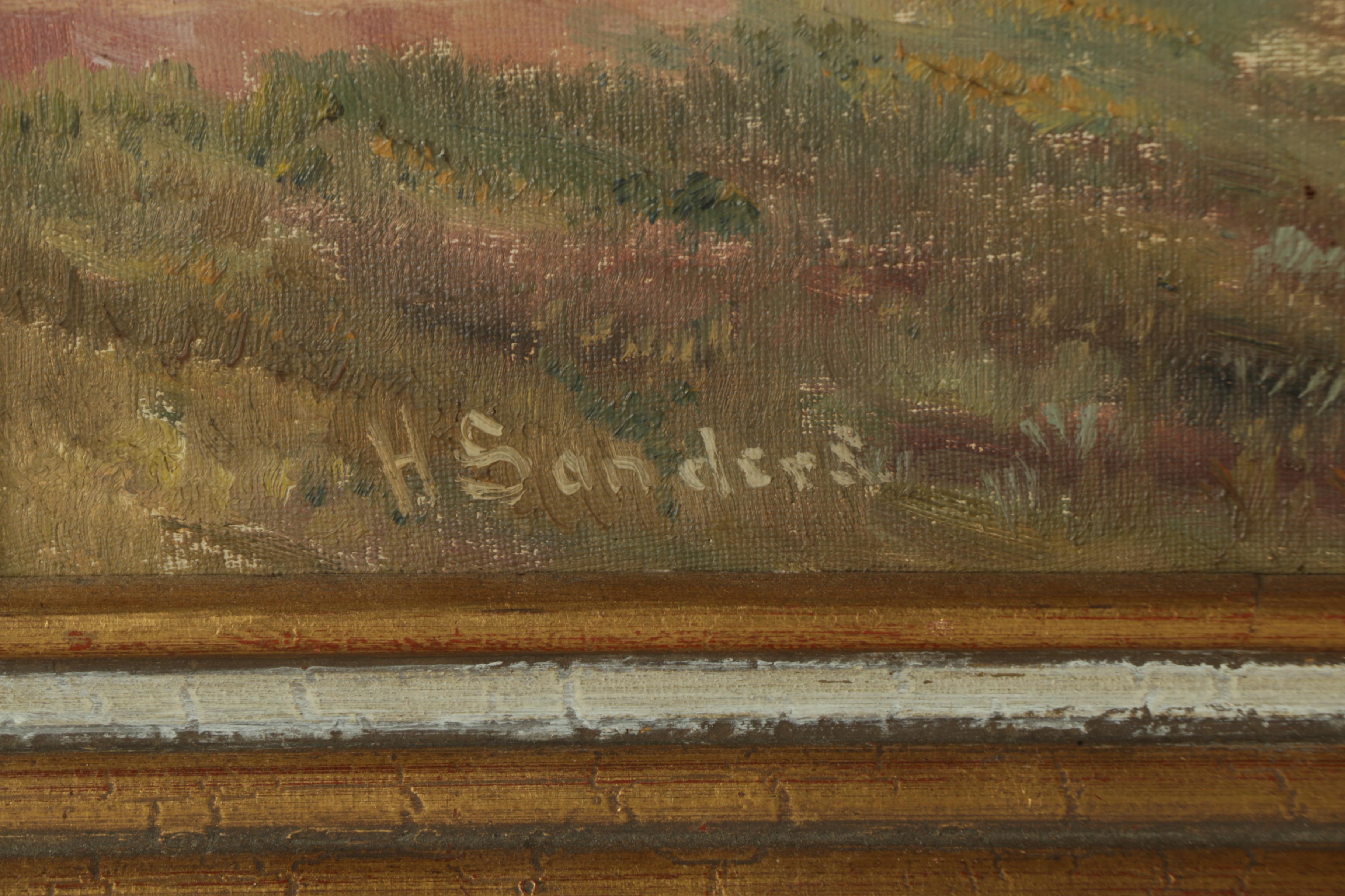 H. Sanders Oil Painting on Canvas Coastal Scene