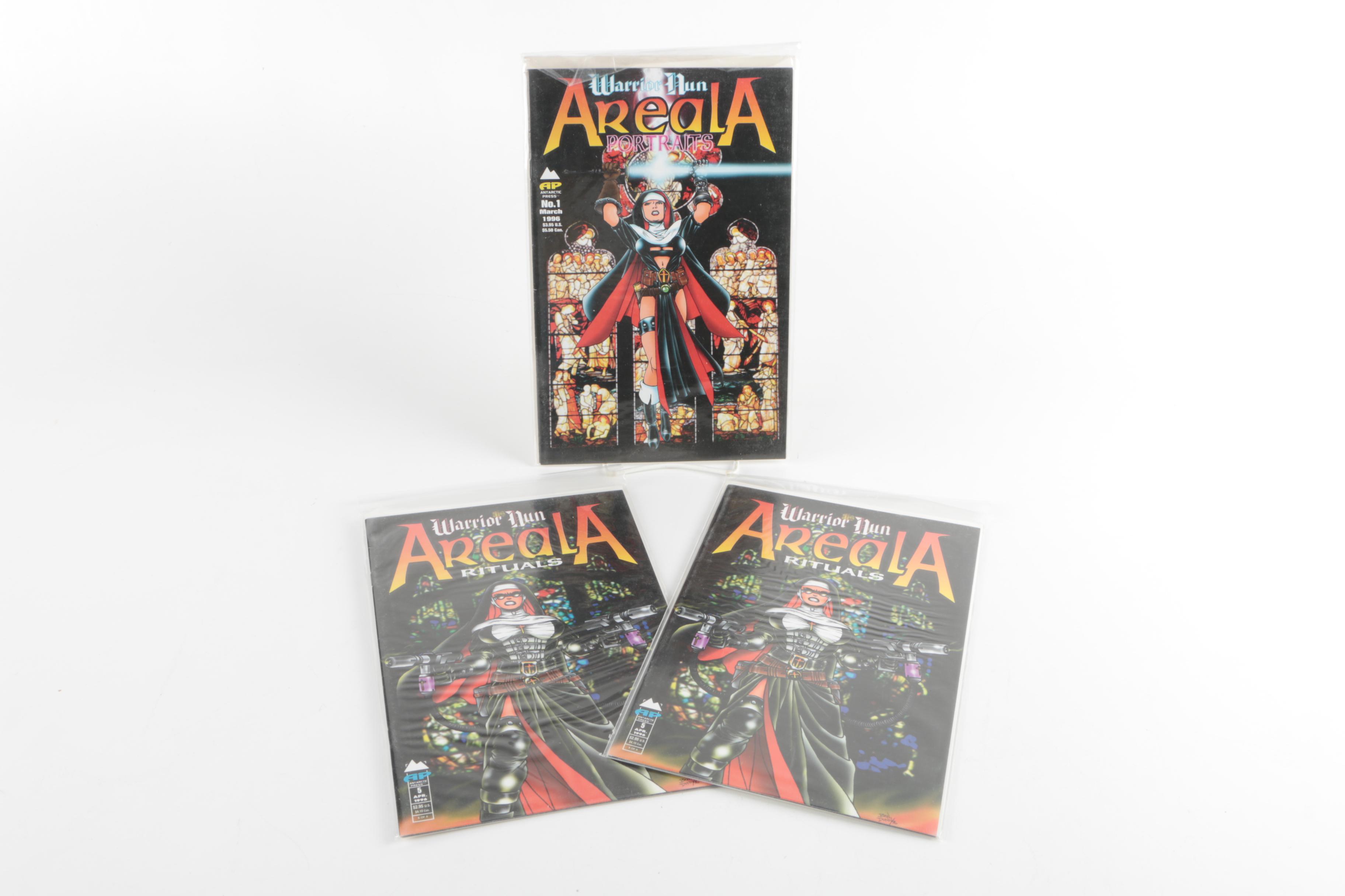 Modern Age Antarctic Press Comics Featuring "Warrior Nun"