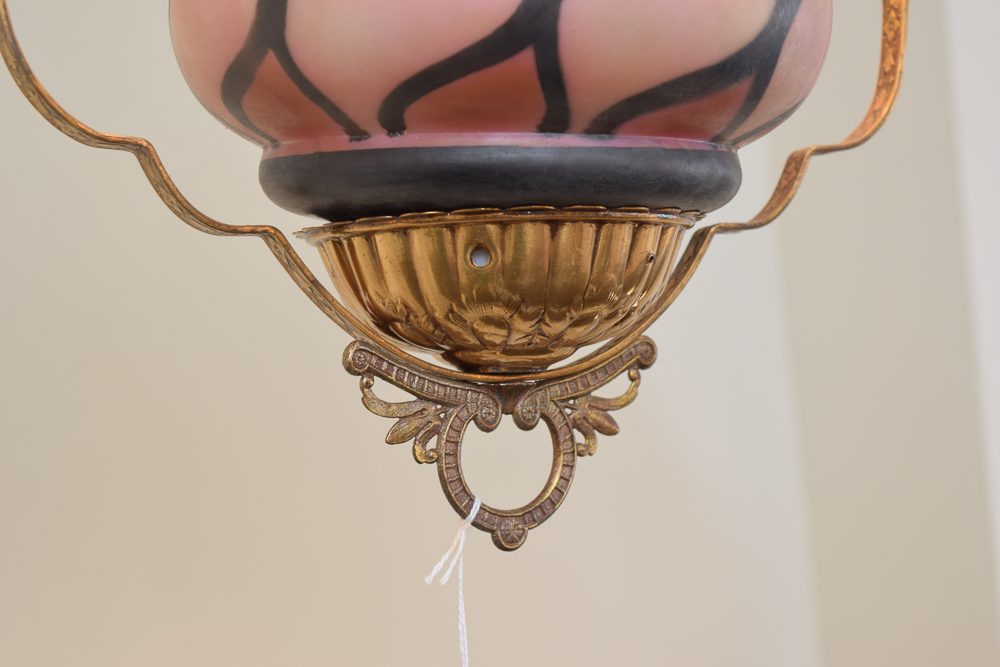 Antique Hanging Converted Oil Lamp Fixture