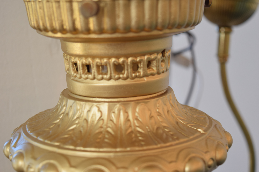 Gilt and White Glass Wall Sconces