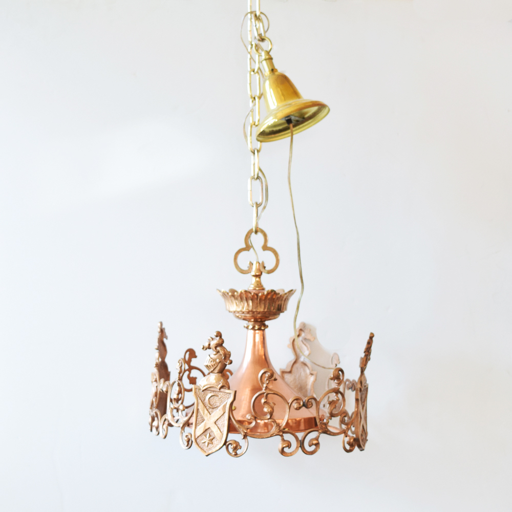 Antique Copper and Brass Pendant Light