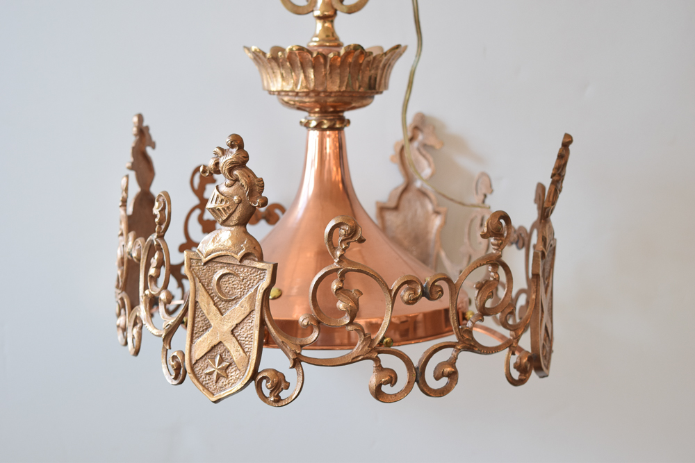 Antique Copper and Brass Pendant Light