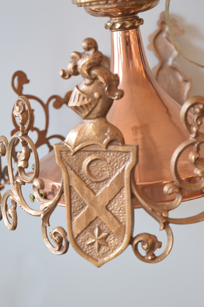 Antique Copper and Brass Pendant Light