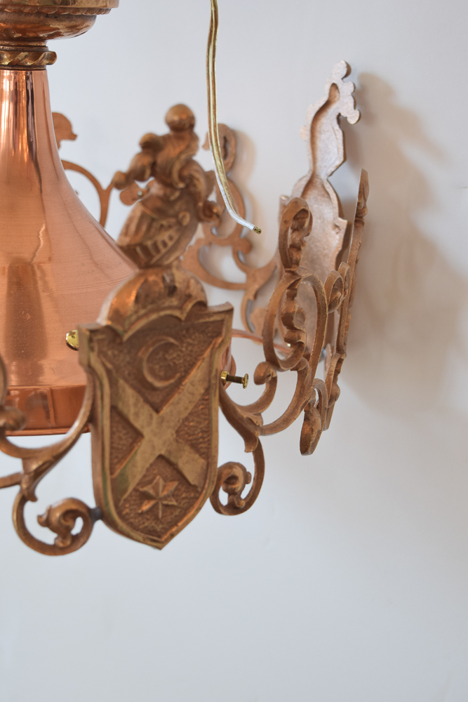 Antique Copper and Brass Pendant Light