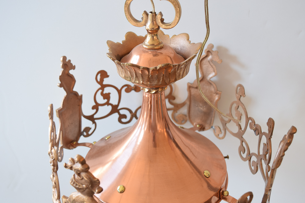 Antique Copper and Brass Pendant Light