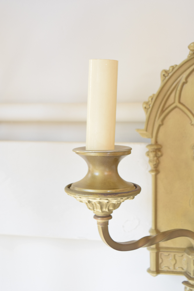 Antique Gothic Candelabra Wall Sconce