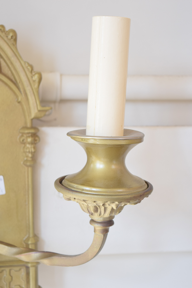 Antique Gothic Candelabra Wall Sconce