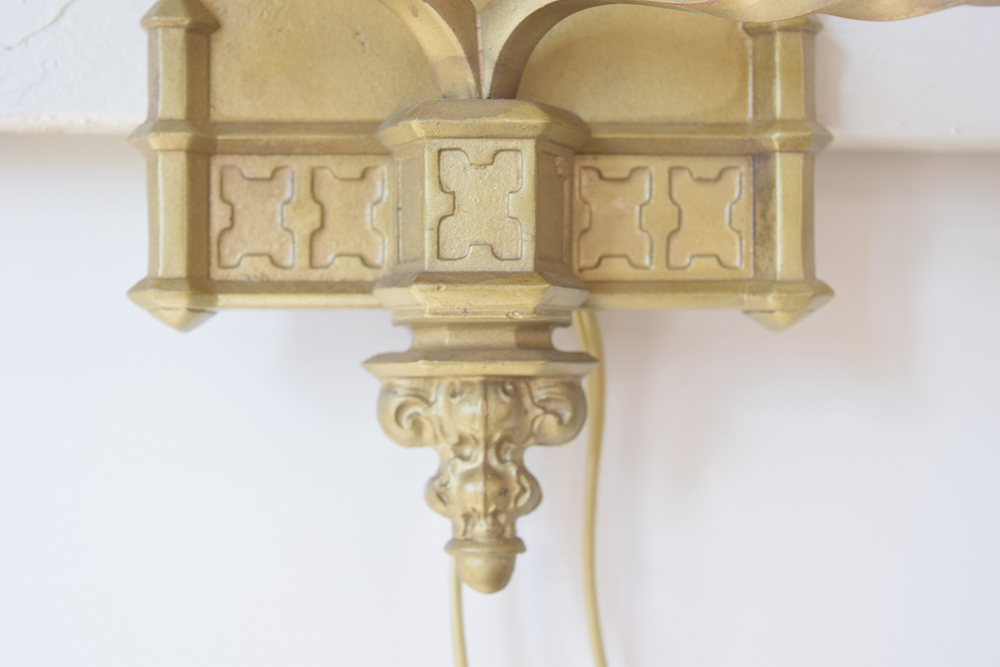 Antique Gothic Candelabra Wall Sconce