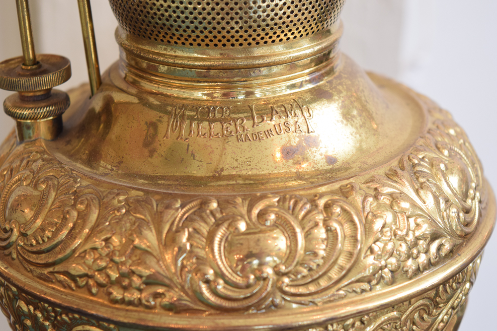 Miller Lamp Co. Electrified Antique Oil Lamp Sconce