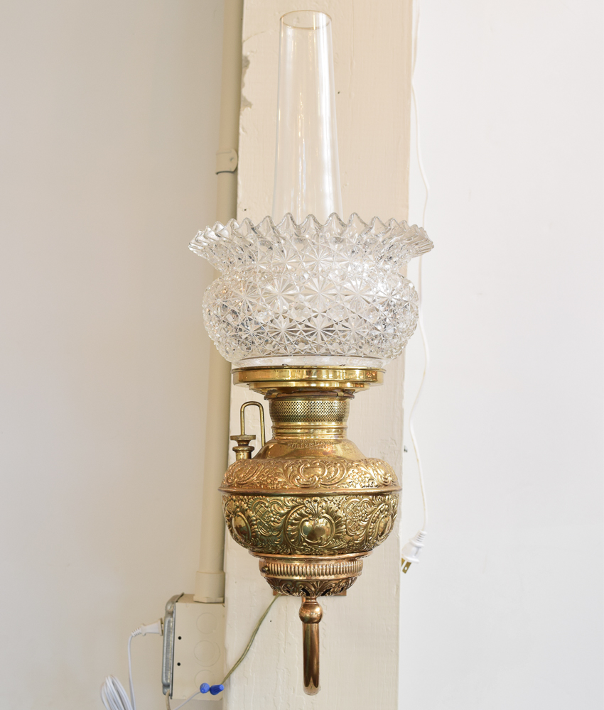 Miller Lamp Co. Electrified Antique Oil Lamp Sconce