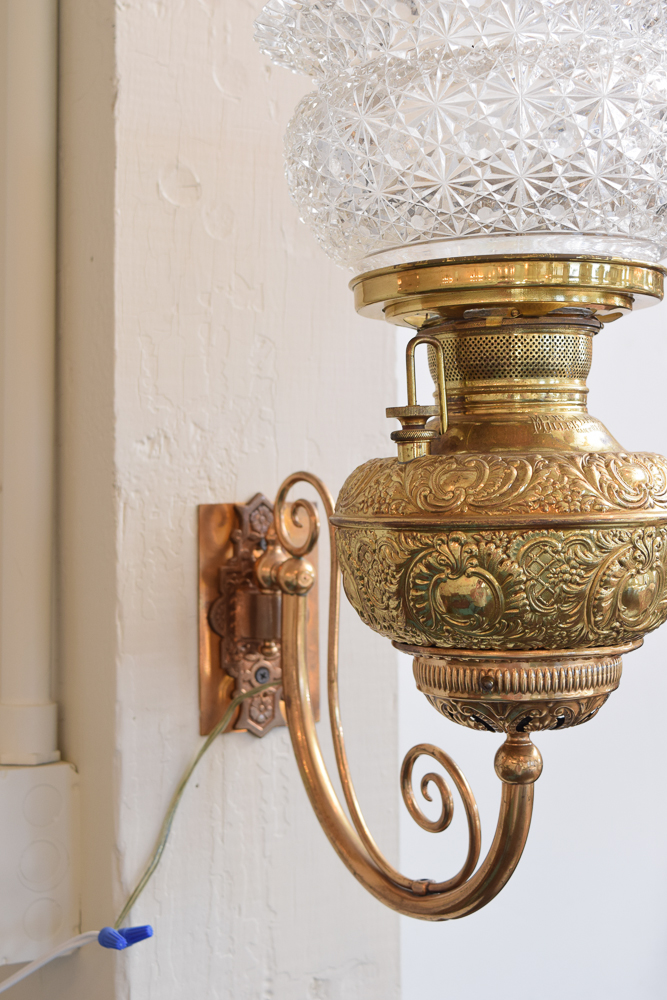 Miller Lamp Co. Electrified Antique Oil Lamp Sconce