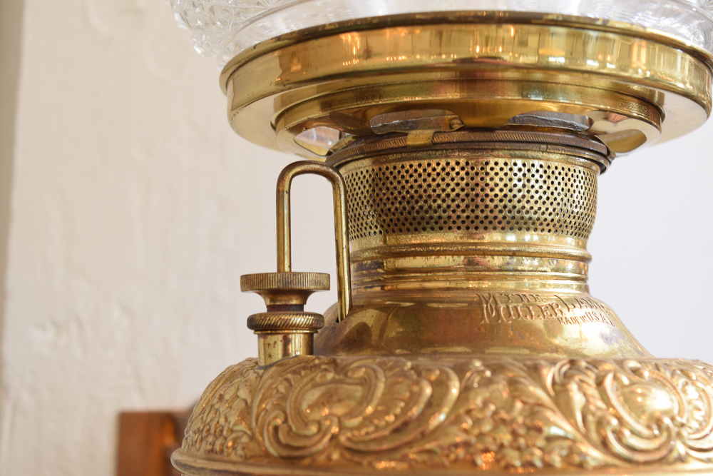 Miller Lamp Co. Electrified Antique Oil Lamp Sconce