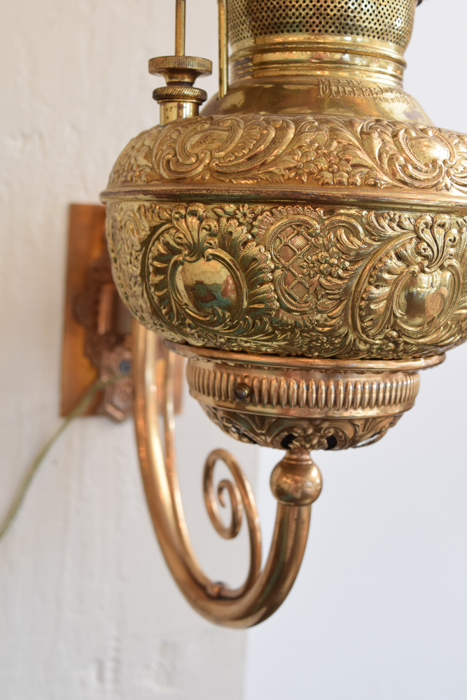 Miller Lamp Co. Electrified Antique Oil Lamp Sconce