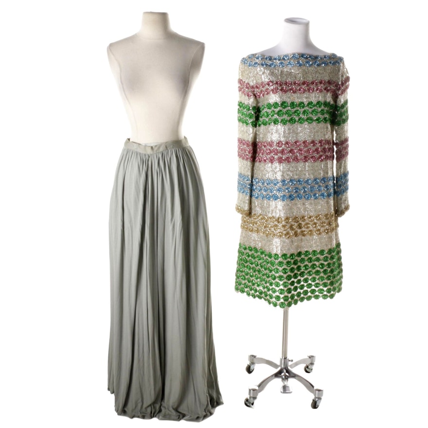 Women's Vintage Mod Cocktail Dress and Maxi Skirts