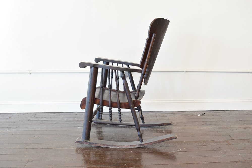 Antique Stained Wood Rocking Chair