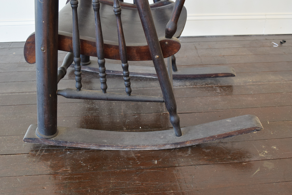 Antique Stained Wood Rocking Chair