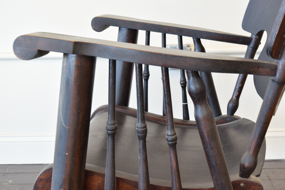 Antique Stained Wood Rocking Chair