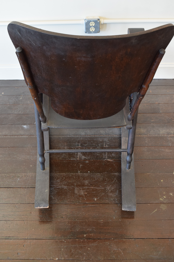 Antique Stained Wood Rocking Chair