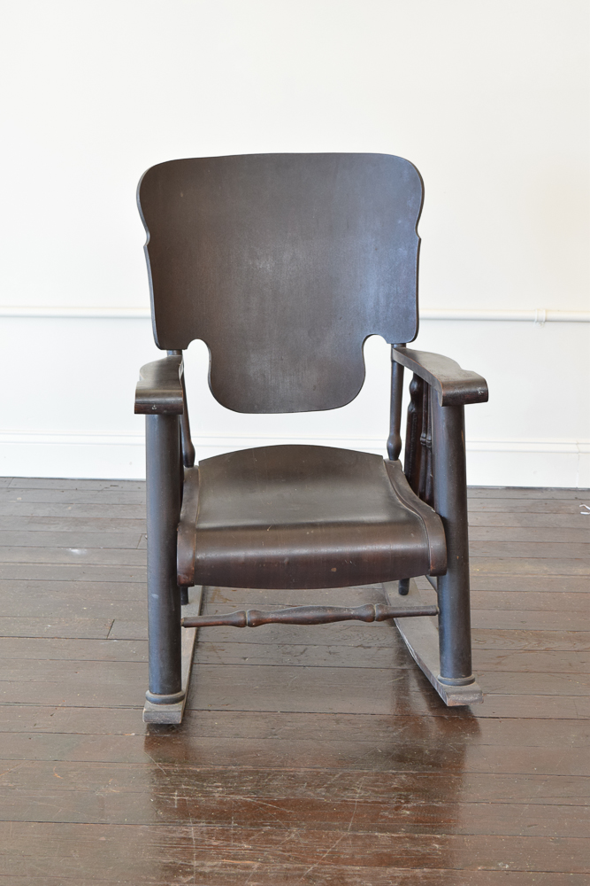 Antique Stained Wood Rocking Chair