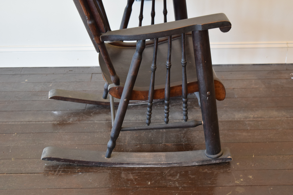 Antique Stained Wood Rocking Chair