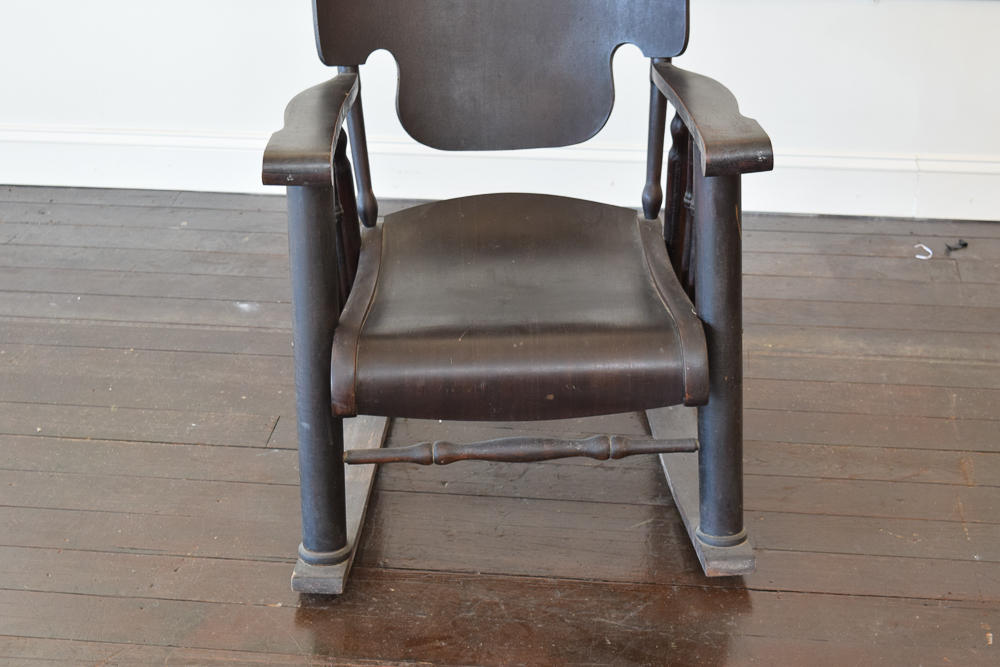 Antique Stained Wood Rocking Chair