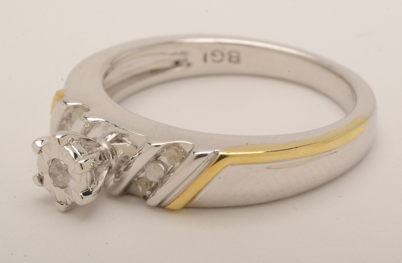 Sterling Silver Diamond Wedding Ring Set