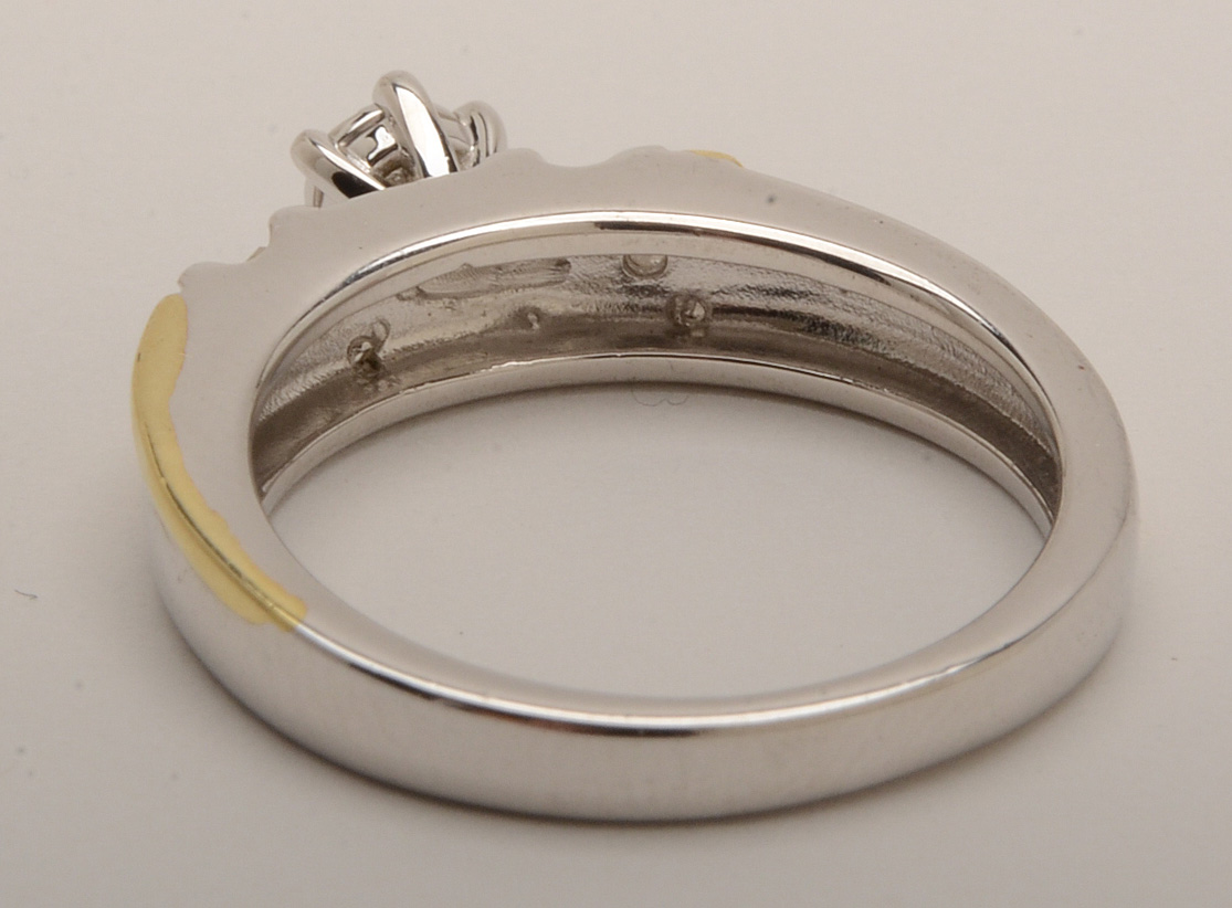 Sterling Silver Diamond Wedding Ring Set